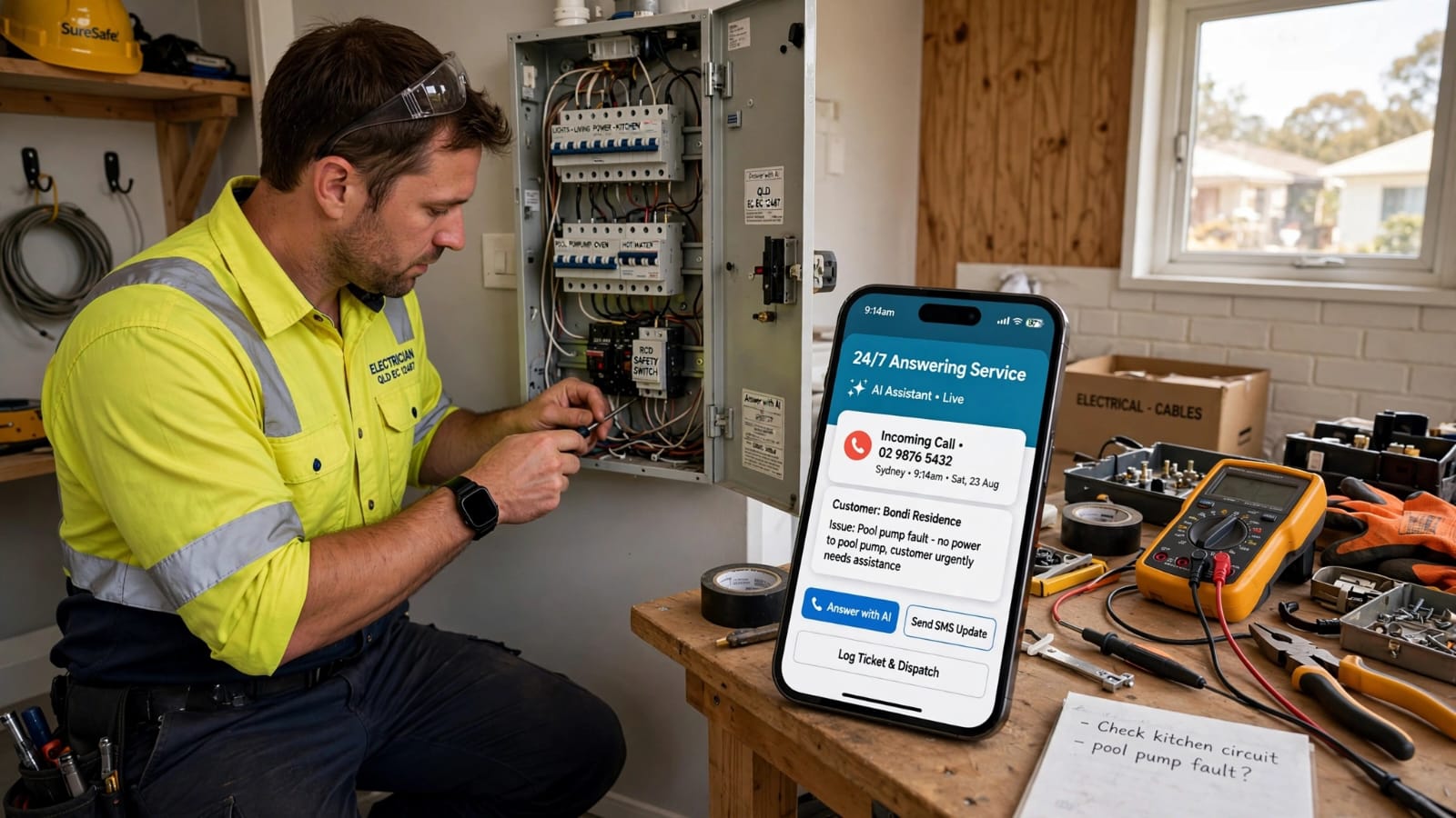 24/7 answering service for electricians